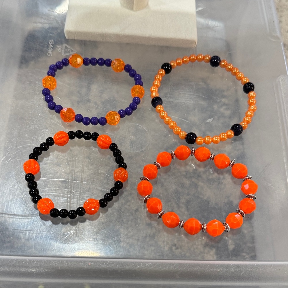 Handmade women’s Halloween 4 bracelet bundle